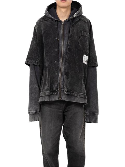 Corduroy Hooded Layered Shirt