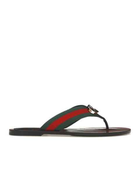 Gucci Web Thong Sandal Black Leather