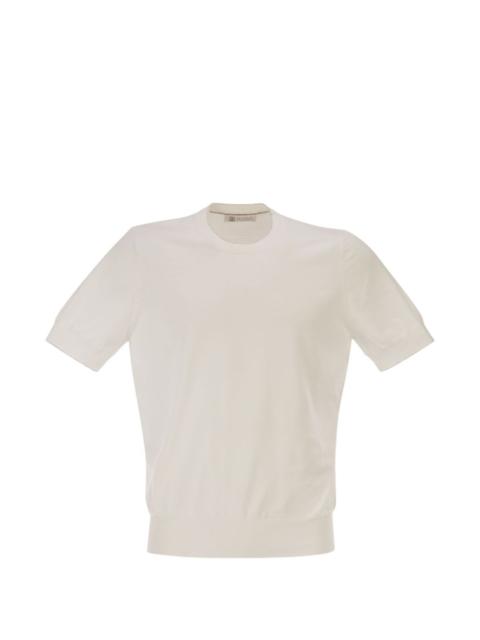 ribbed short-sleeve T-shirt