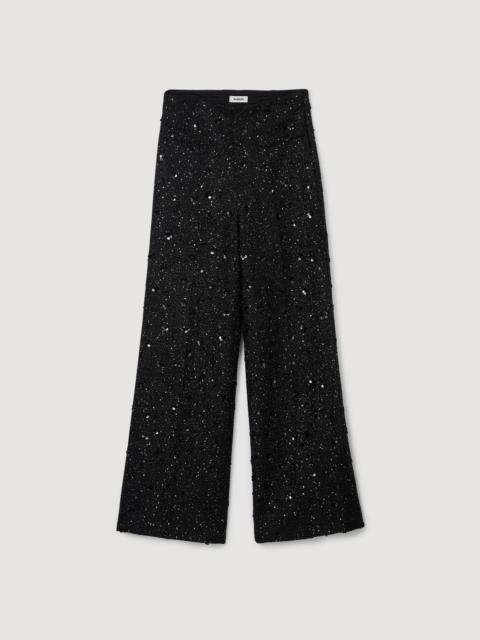 RHINESTONE TWEED TROUSERS