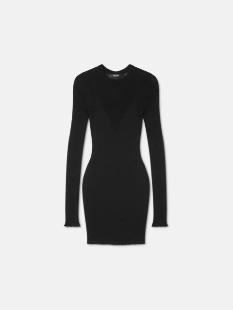 Merino Wool Fitted Knit Mini Dress
