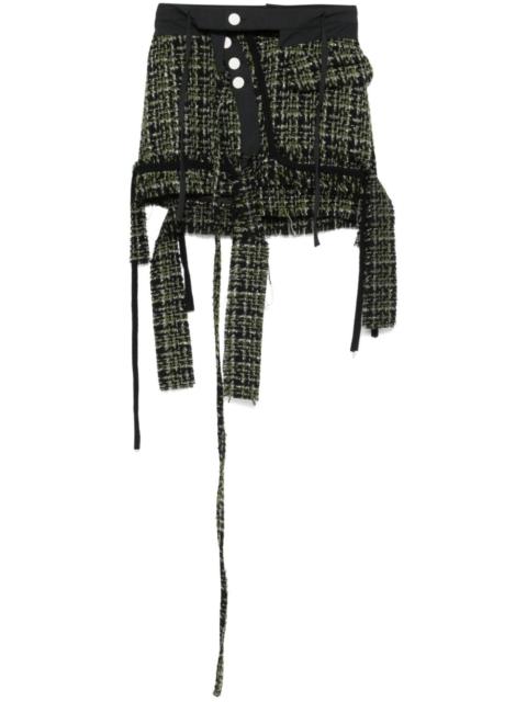 deconstructed tweed mini skirt