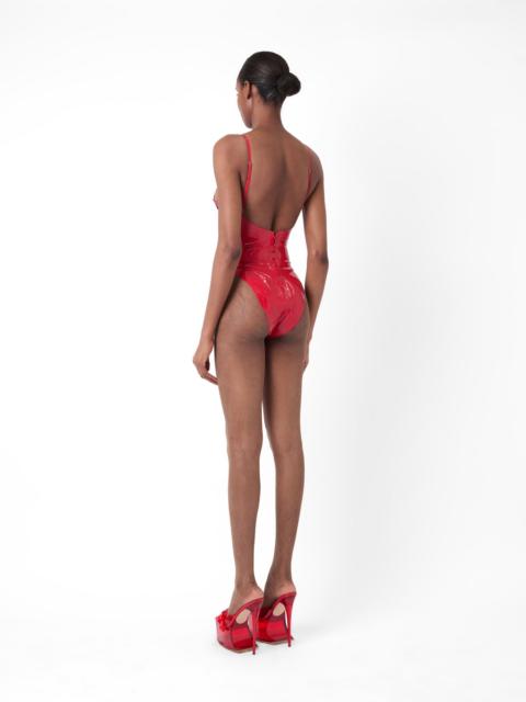 ROAST LATEX BODYSUIT RED