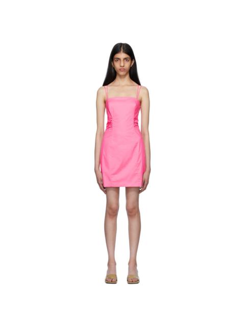 Pink Tie Back Minidress