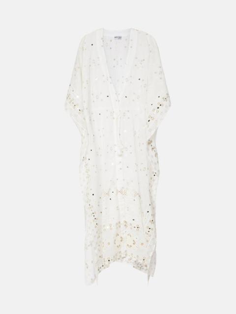 Embroidered cotton kaftan