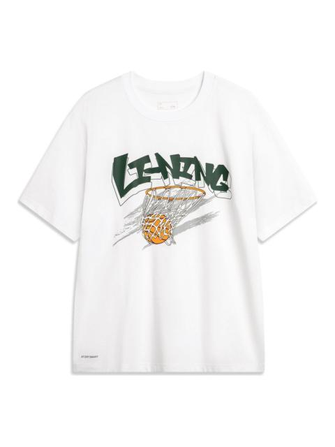 Li-Ning Hoops Graphic T-shirt 'White' AHSU671-7