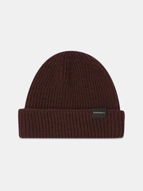 Unisex Ribbed Merino Beanie Hat Burgundy