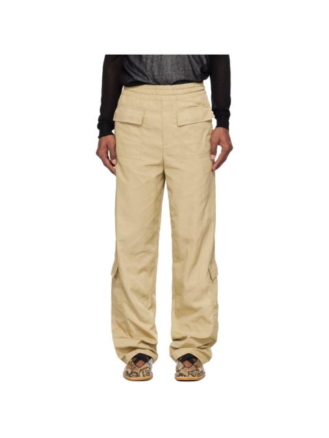 Beige Twill Cargo Pants