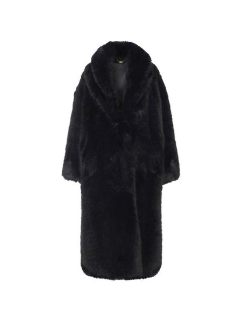 fur-effect collar coat