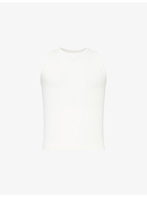 Brand-Patch Sleeveless Stretch-Cotton Top