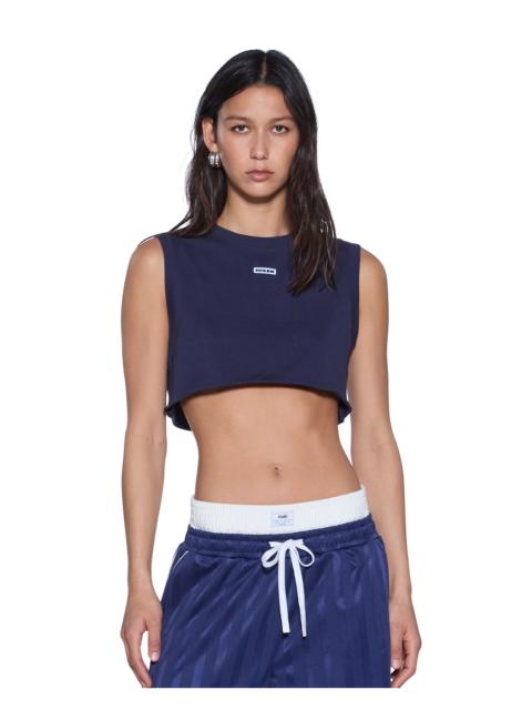 LABELS CROP TANK NAVY