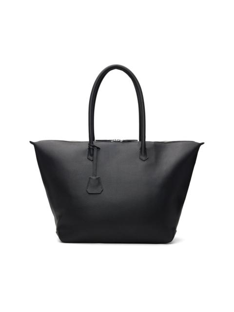 Black Grain Leather Large Weekender Bag