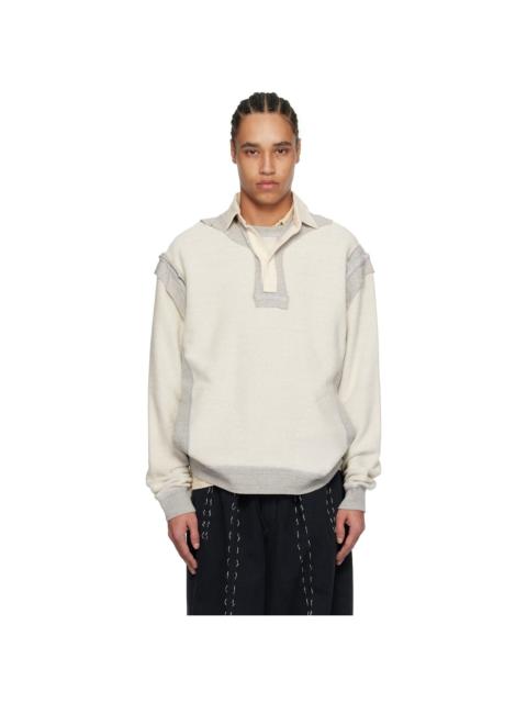 Beige & Gray Décortiqué Polo