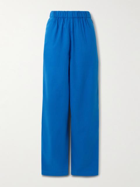 Palazzo Cotton-blend Wide-leg Pants