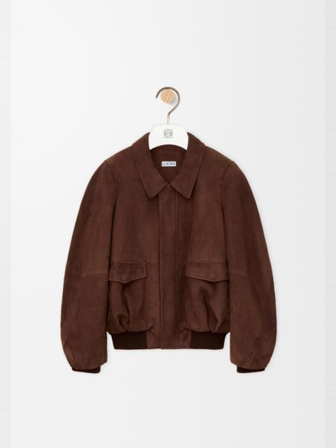 Bomber jacket in suede goatskin