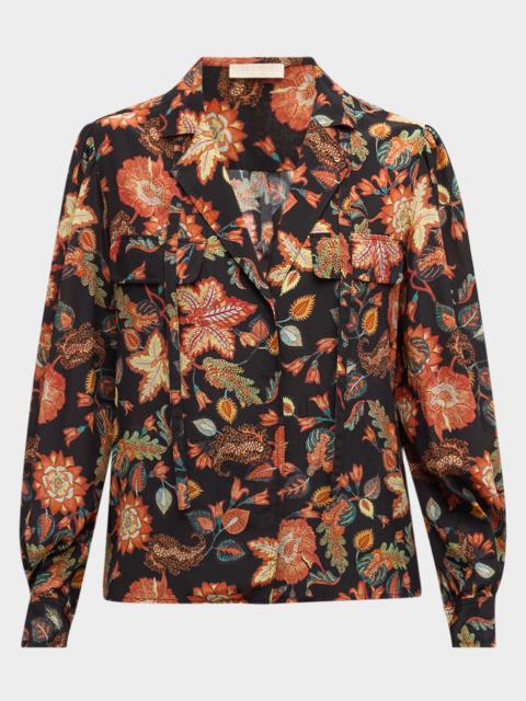 Florian Floral-Print Silk Blouse