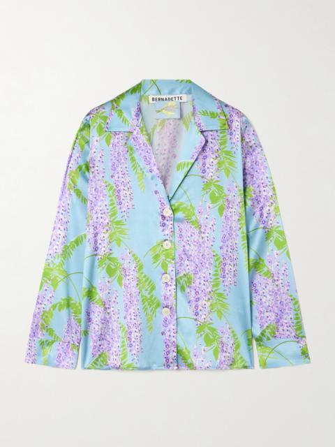 Louis Floral-print Stretch-silk Pajama Shirt