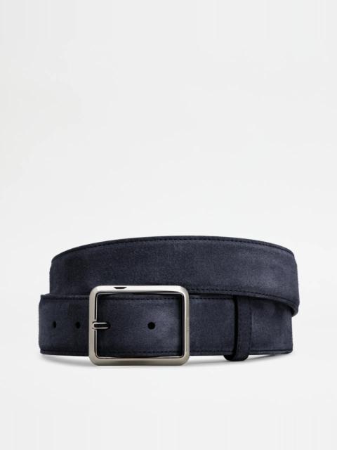 BELT IN SUEDE - BLUE
