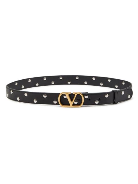 Valentino Garavani Vlogo Stud-embellished Leather Belt