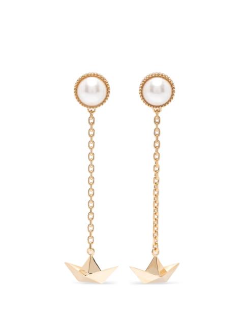Vivetta Pearl-embellished Paper-boat Earrings