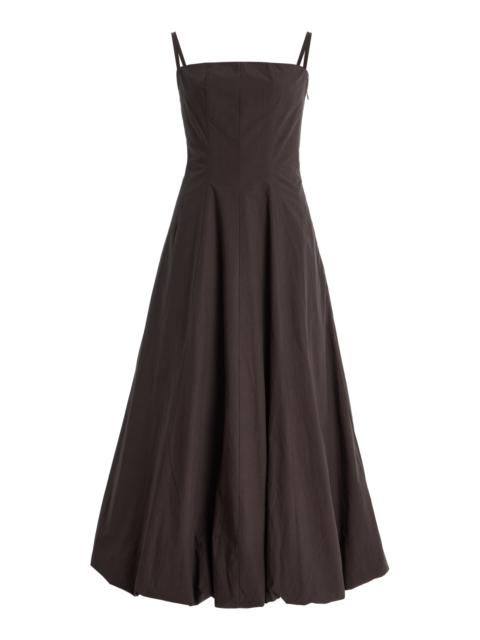 Ella Cotton Midi Dress brown
