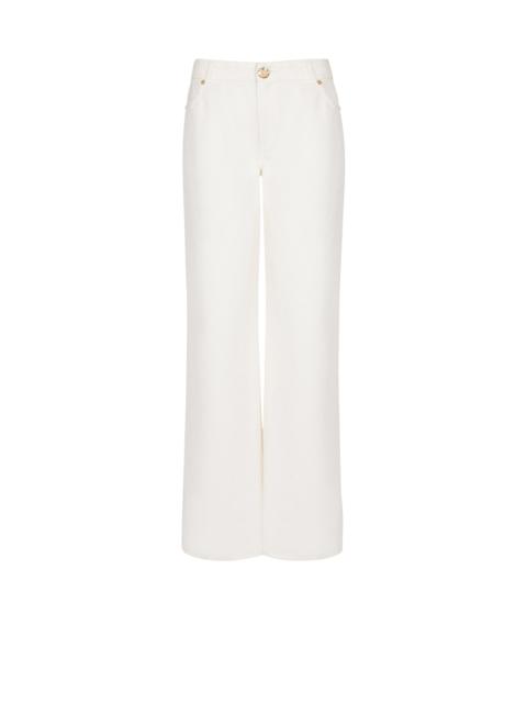 Plain denim straight-fit jeans