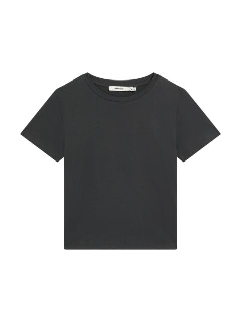 Womens Cotton-Stretch Slim T-Shirt - Smoked Black
