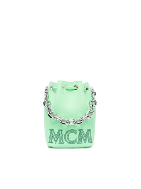 logo-print chain-link bag