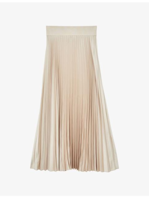Seren Pleated Woven Midi Skirt