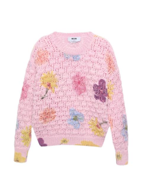 floral-embellishment sweater