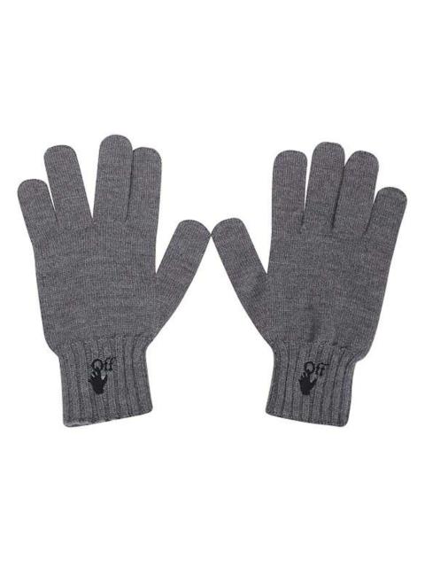 OFF-WHITE Hand Off Wool Gloves Grey