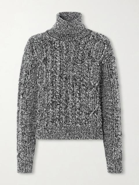 Cable-knit Wool-blend Turtleneck Sweater
