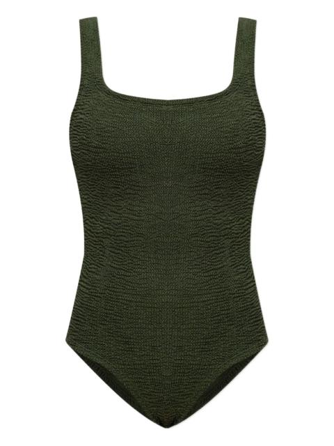 square-neck crinkle swimsuit