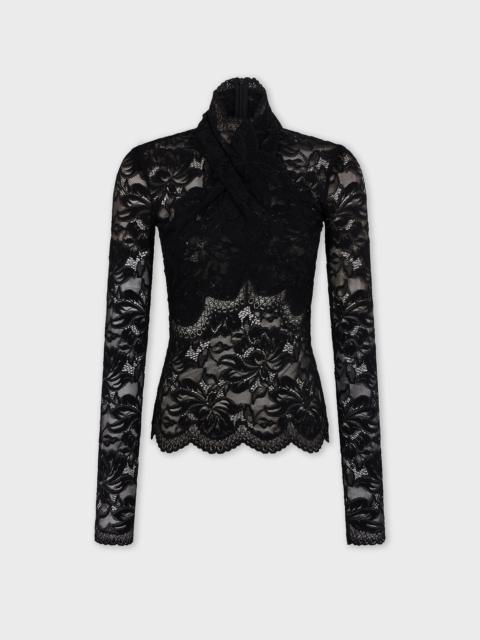 LONG-SLEEVED LACE TOP WITH CUT-OUT DETAILS