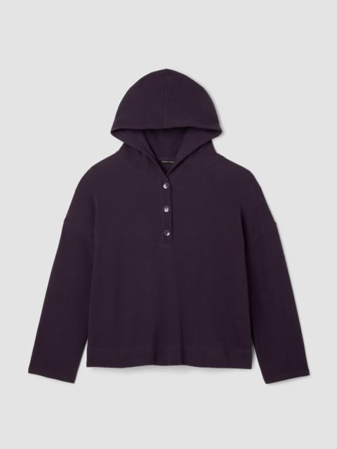Waffle Cotton Blend Doubleknit Hooded Top