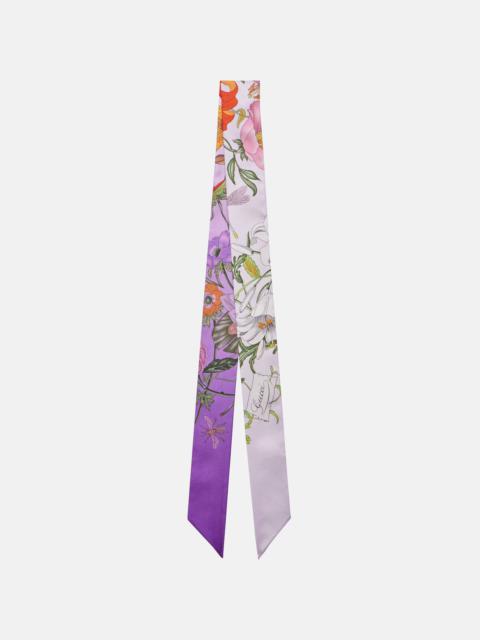 Floral silk twill scarf