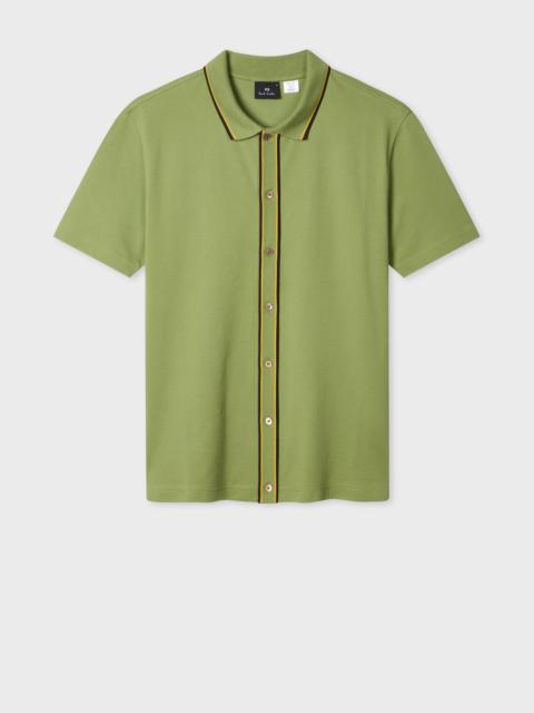 Khaki Button-Through Polo Shirt