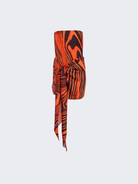 Zebra Print Bustier Mini Dress Red