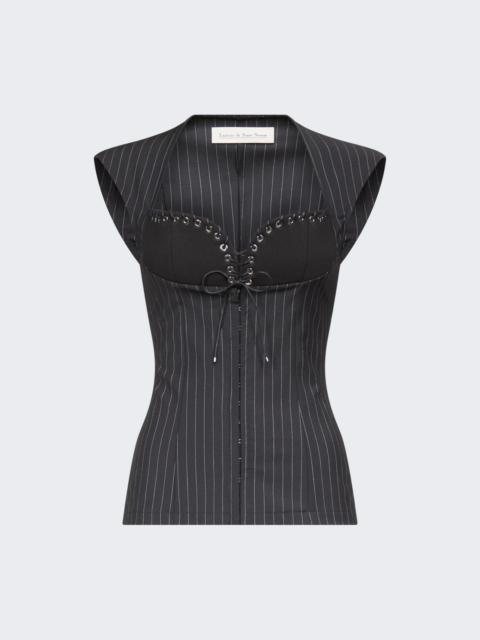 Robin Pinstripe Top Black