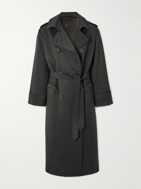 Aseel Belted Double-breasted Wool And Mohair-blend Twill Coat