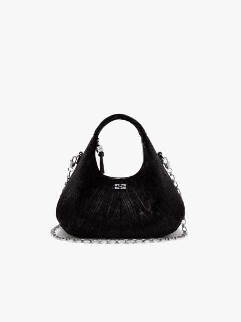 VELVET MOIRE MINI HOBO BAG