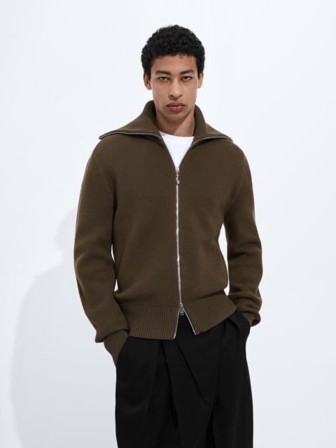 Wool and Cotton Zip-up Cardigan