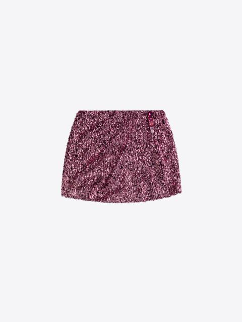 CRYSTAL CLUSTER SEQUIN MINI SKIRT