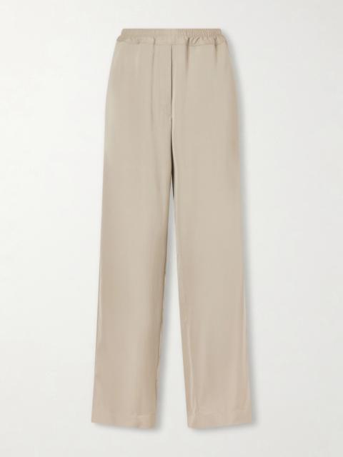 Duvain Silk Straight-leg Pants