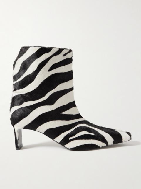Ona Zebra-print Calf Hair Ankle Boots