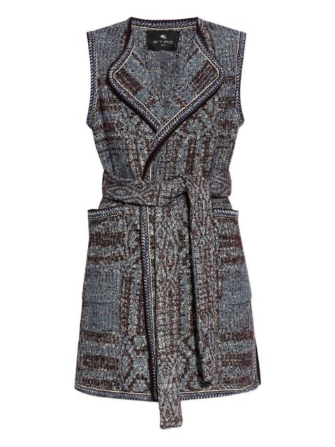 patterned-jacquard gilet