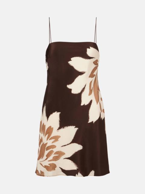 Floral silk satin slip dress