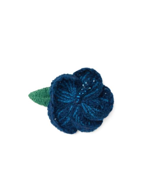 Hibiscus embroidered brooch