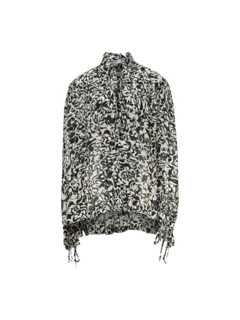 Loose Fit Blouse With Ruffle