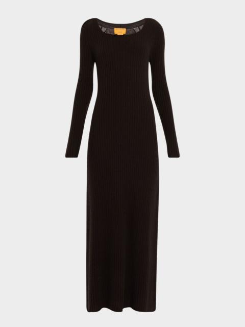 Wide Rib Cashmere Maxi Dress